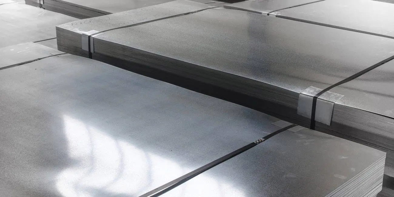 a close-up of a stack of metal sheets